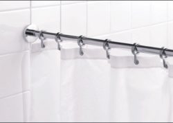 Croydex - Round Shower Curtain Rod and Rings - Chrome